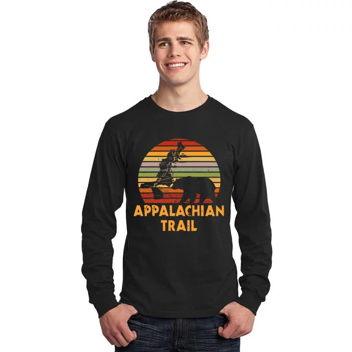 Appalachian Trail Map With Bear Tall Long Sleeve T-Shirt