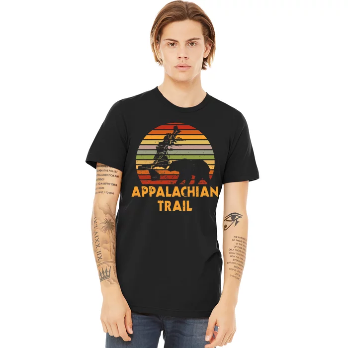 Appalachian Trail Map With Bear Premium T-Shirt