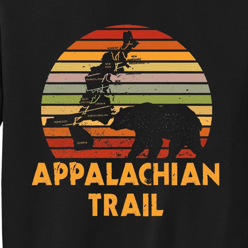 Appalachian Trail Map With Bear Tall Sweatshirt