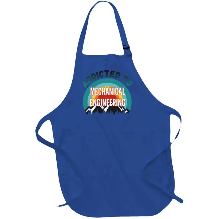 Addicted To Mechanical Engineering College Major Gift Full-Length Apron With Pocket