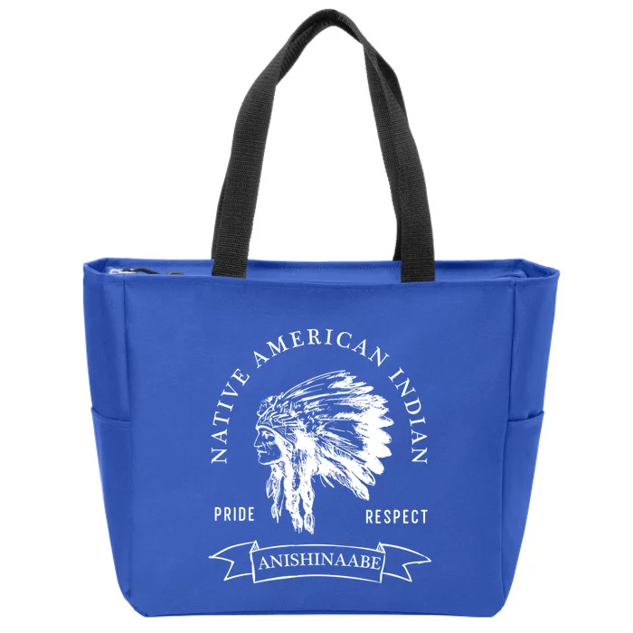 Anishinaabe Tribe Native American Indian Pride Respect Vinta Gift Zip Tote Bag