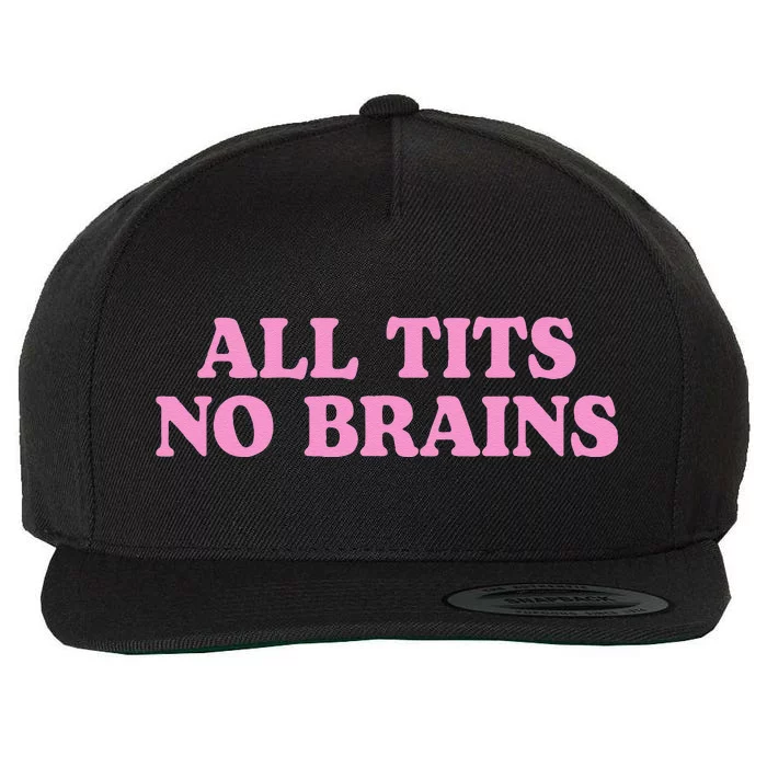 All Tits No Brains Funny Sarcastic Saying Wool Snapback Cap