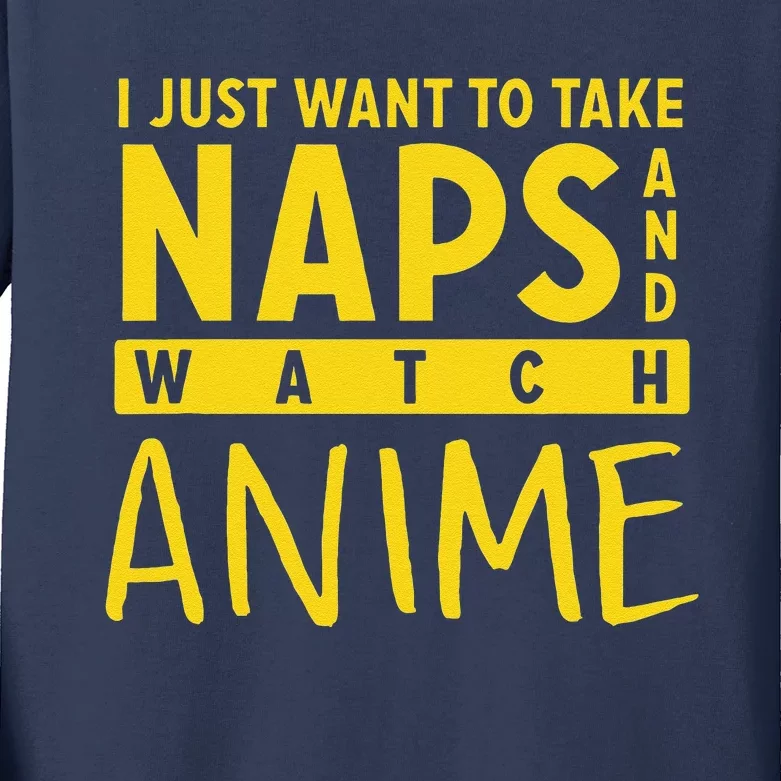 Anime Take Naps Watch Anime Kids Long Sleeve Shirt