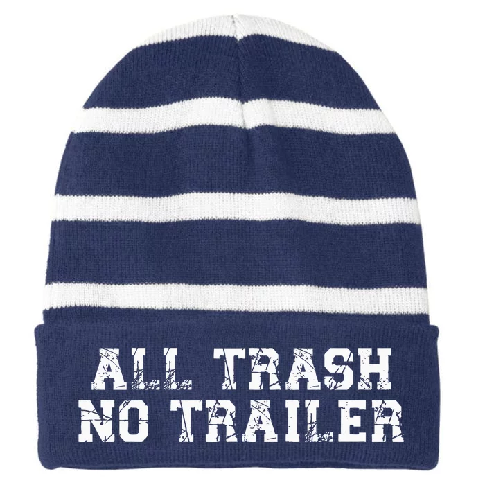 All Trash No Trailer Striped Beanie with Solid Band