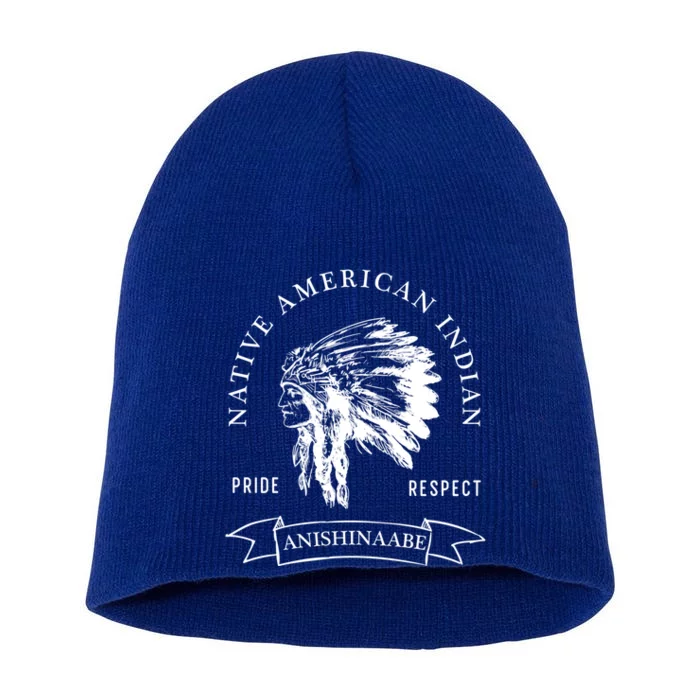 Anishinaabe Tribe Native American Indian Pride Respect Vinta Gift Short Acrylic Beanie