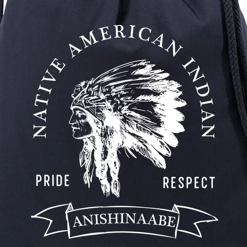 Anishinaabe Tribe Native American Indian Pride Respect Vinta Gift Drawstring Bag