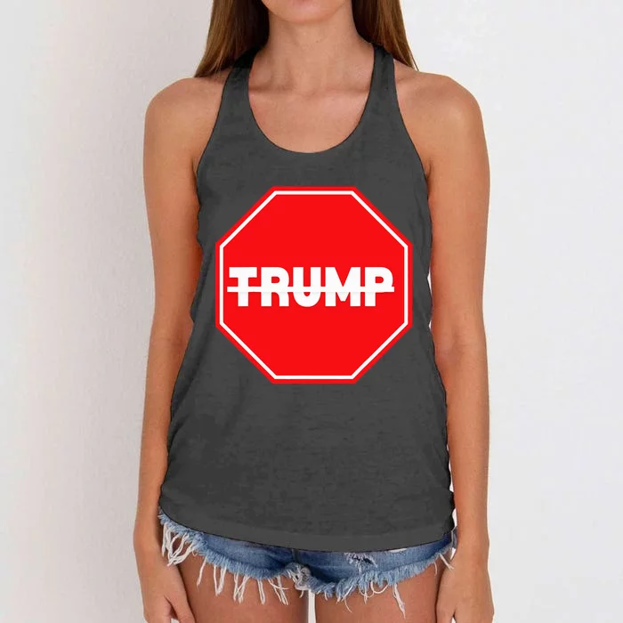 Anti Trump Nope Retro Impeachement Stop Donald 2024 Women's Knotted Racerback Tank