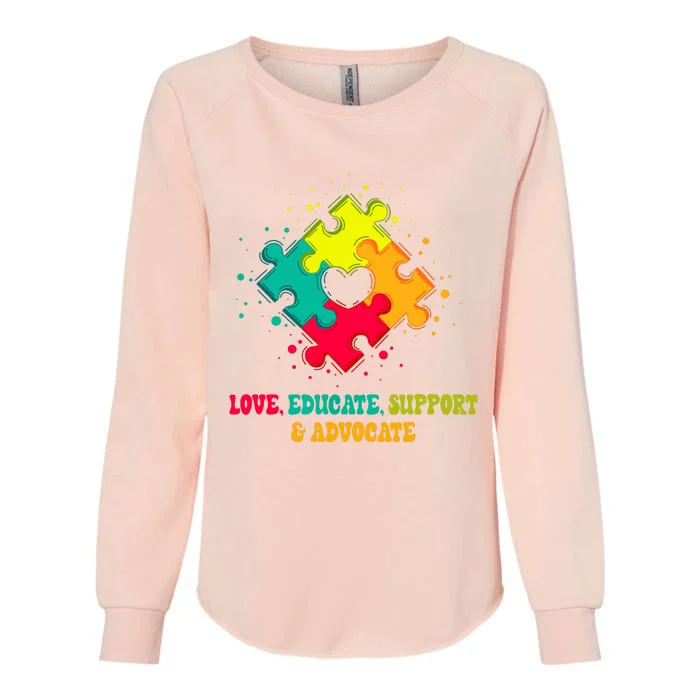 Autism Teacher Neurodiversity Autism Awareness Puzzle Piece Womens California Wash Sweatshirt