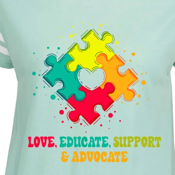 Autism Teacher Neurodiversity Autism Awareness Puzzle Piece Enza Ladies Jersey Football T-Shirt