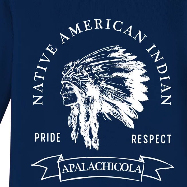 Apalachicola Tribe Native American Indian Pride Respect Dark Cool Gift Baby Long Sleeve Bodysuit