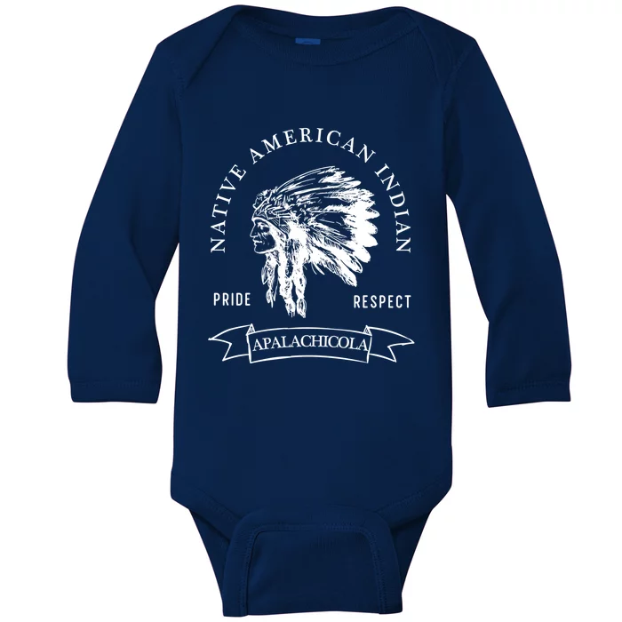 Apalachicola Tribe Native American Indian Pride Respect Dark Cool Gift Baby Long Sleeve Bodysuit