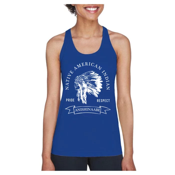 Anishinaabe Tribe Native American Indian Pride Respect Vinta Gift Women's Racerback Tank