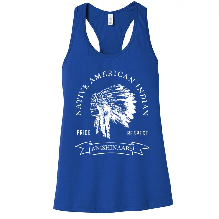 Anishinaabe Tribe Native American Indian Pride Respect Vinta Gift Women's Racerback Tank