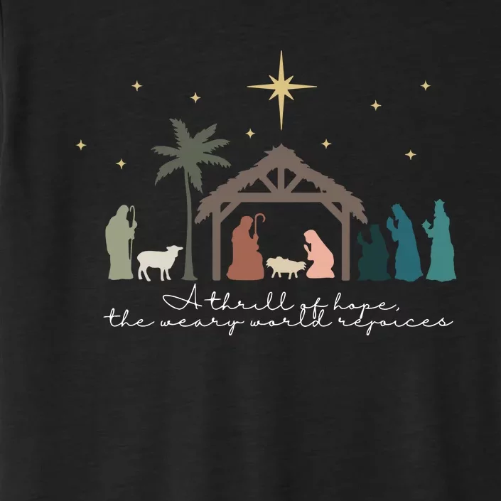 A Thrill Of Hope The Weary World Rejoices Christian Christmas ChromaSoft Performance T-Shirt