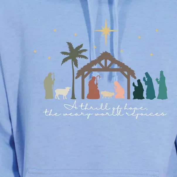 A Thrill Of Hope The Weary World Rejoices Christian Christmas Unisex Surf Hoodie