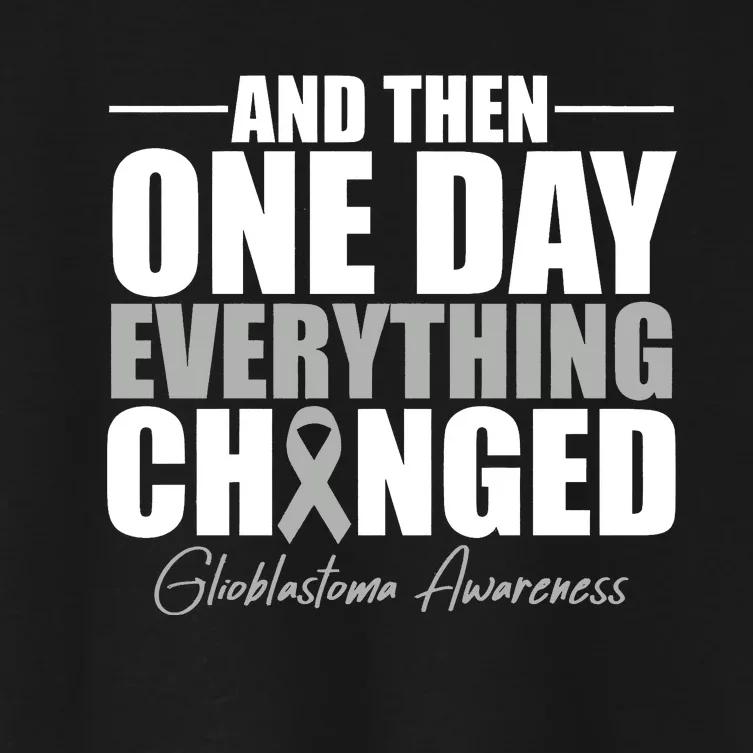 And Then One Day Everything Changed Glioblastoma Awareness Women's Crop Top Tee