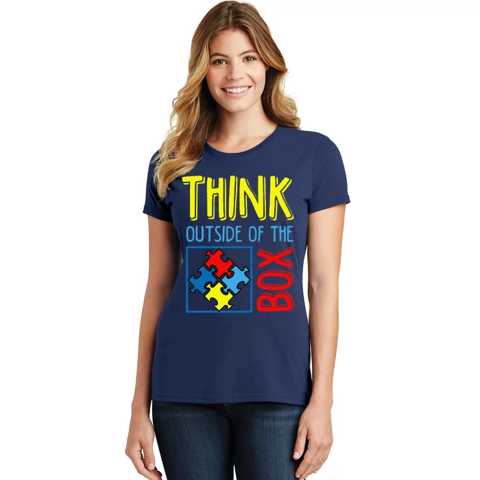 Autism Think Outside The Box Awareness Support Women's T-Shirt