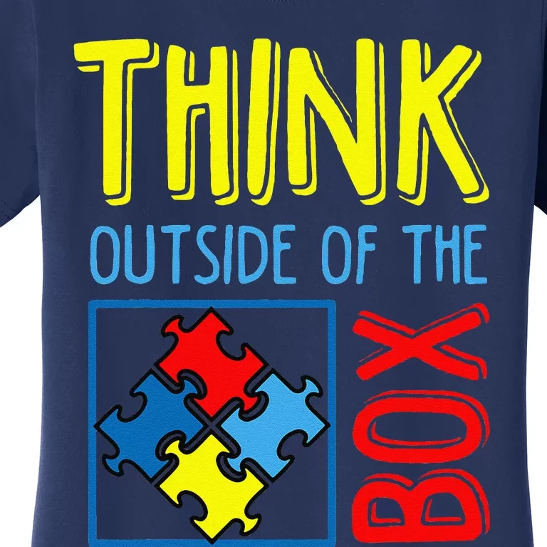 Autism Think Outside The Box Awareness Support Women's T-Shirt