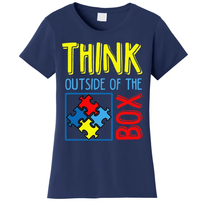 Autism Think Outside The Box Awareness Support Women's T-Shirt