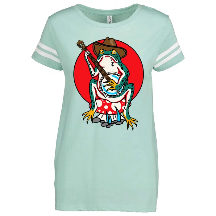 American Traditional Old School Tattoo Flash Frog Banjo Enza Ladies Jersey Football T-Shirt