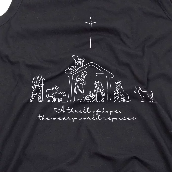 A Thrill Of Hope The Weary World Rejoices Christian Christmas Tank Top