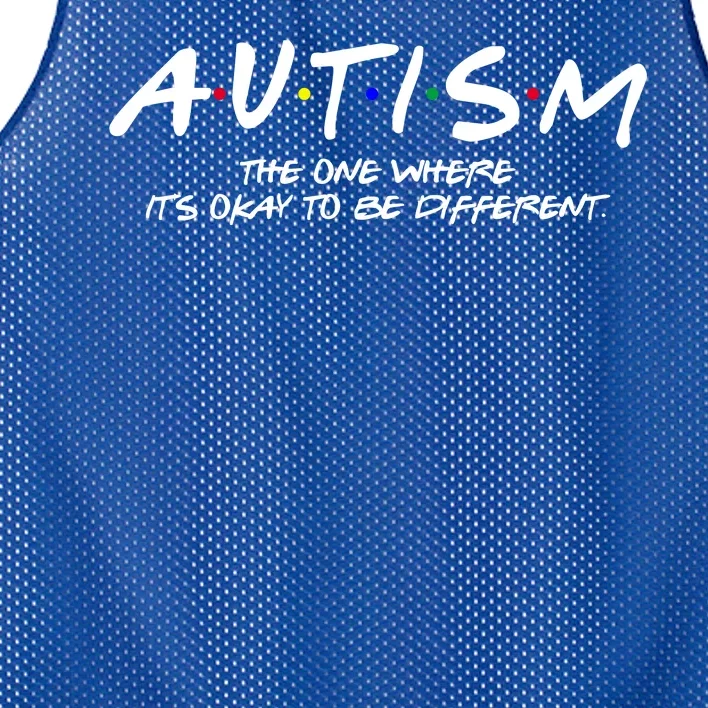 Autism The One Where Its Okay To Be Different Autism Awareness Mesh Reversible Basketball Jersey Tank