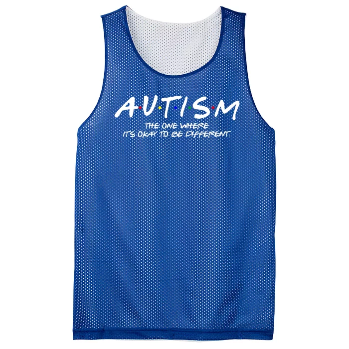 Autism The One Where Its Okay To Be Different Autism Awareness Mesh Reversible Basketball Jersey Tank