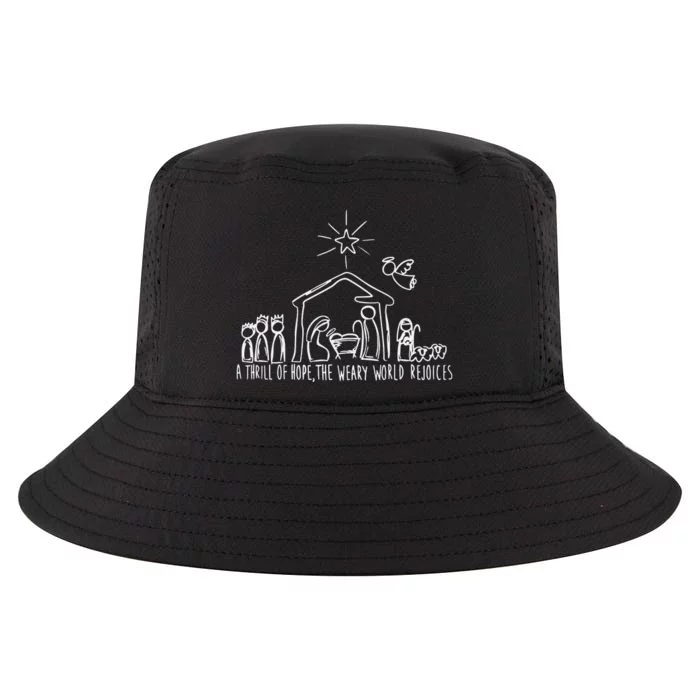 A Thrill Of Hope The Weary World Rejoices Christian Christmas Cool Comfort Performance Bucket Hat