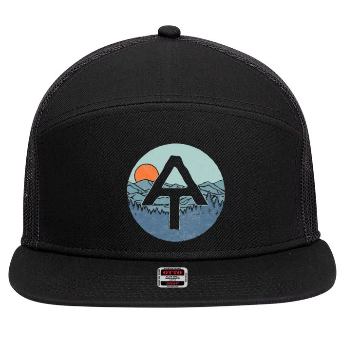 Appalachian Trail Outdoor Scene Hiking 7 Panel Mesh Trucker Snapback Hat