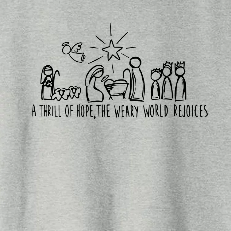 A Thrill Of Hope Nativity Christmas Women's Crop Top Tee