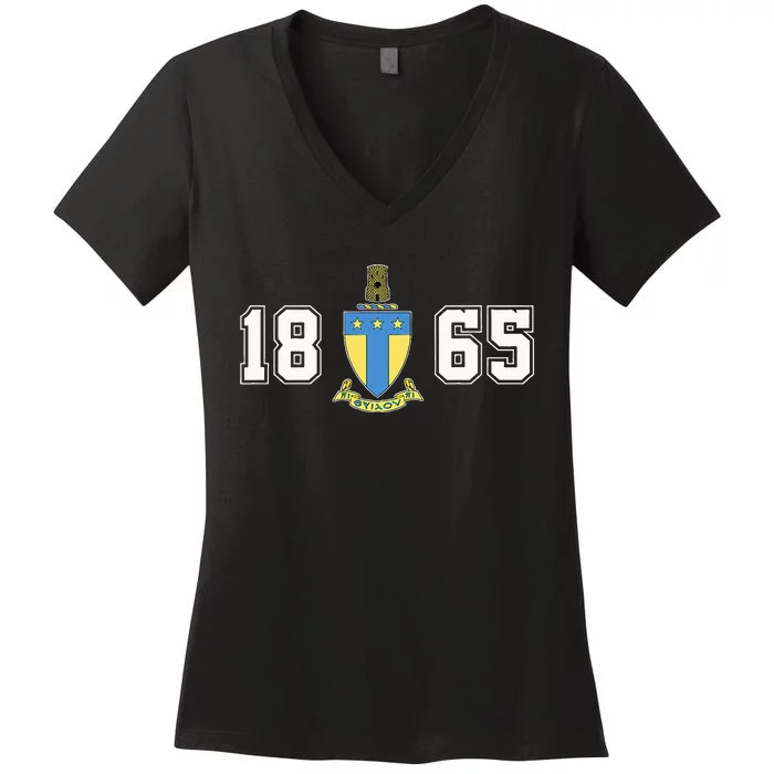 Alpha Tau Omega 1865 Coat Of Arms Fraternity Ato Greek Women's V-Neck T-Shirt