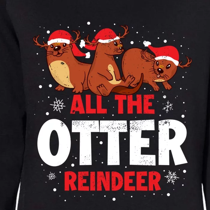 All The Otter Reindeer Gift Womens California Wash Sweatshirt