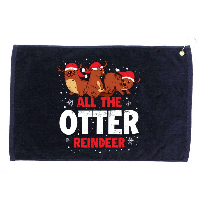 All The Otter Reindeer Gift Grommeted Golf Towel