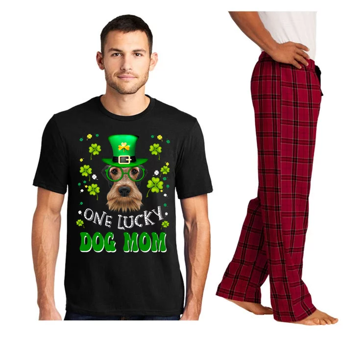 Airedale Terrier One Lucky Dog Mom Funny St Patrick's Day Gift Pajama Set