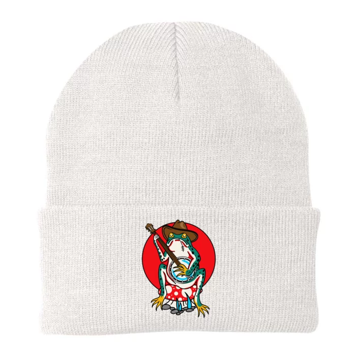 American Traditional Old School Tattoo Flash Frog Banjo Knit Cap Winter Beanie