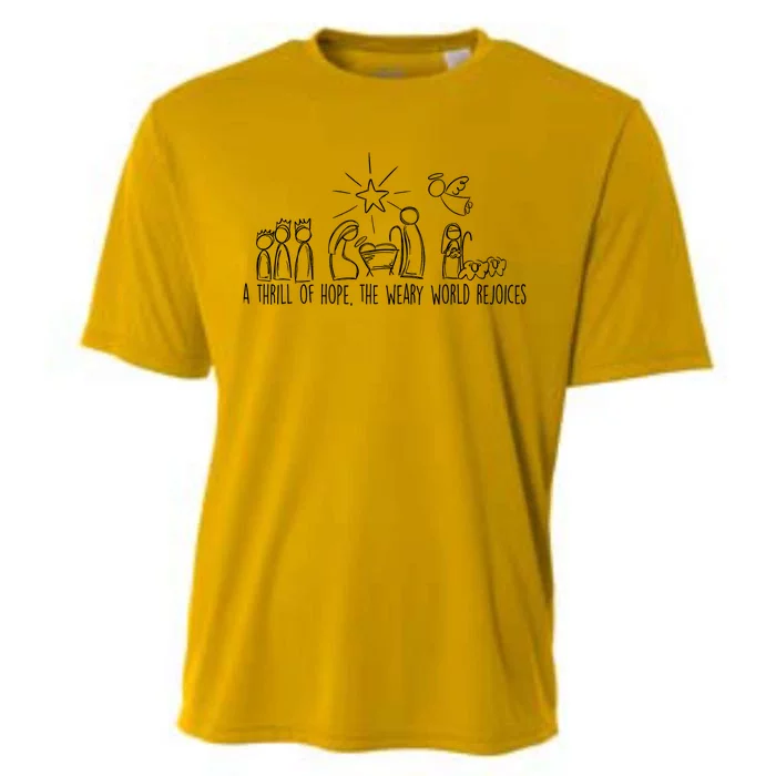 A Thrill Of Hope The Weary World Rejoices Christmas Costume Cooling Performance Crew T-Shirt