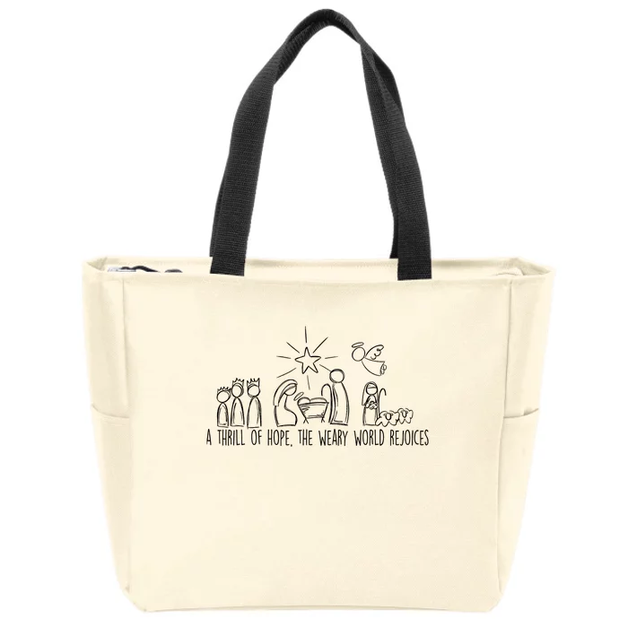 A Thrill Of Hope The Weary World Rejoices Christmas Costume Zip Tote Bag