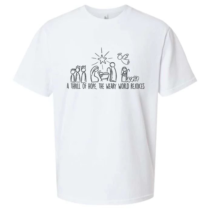 A Thrill Of Hope The Weary World Rejoices Christmas Costume Sueded Cloud Jersey T-Shirt