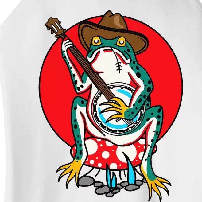 American Traditional Old School Tattoo Flash Frog Banjo Women’s Perfect Tri Rocker Tank