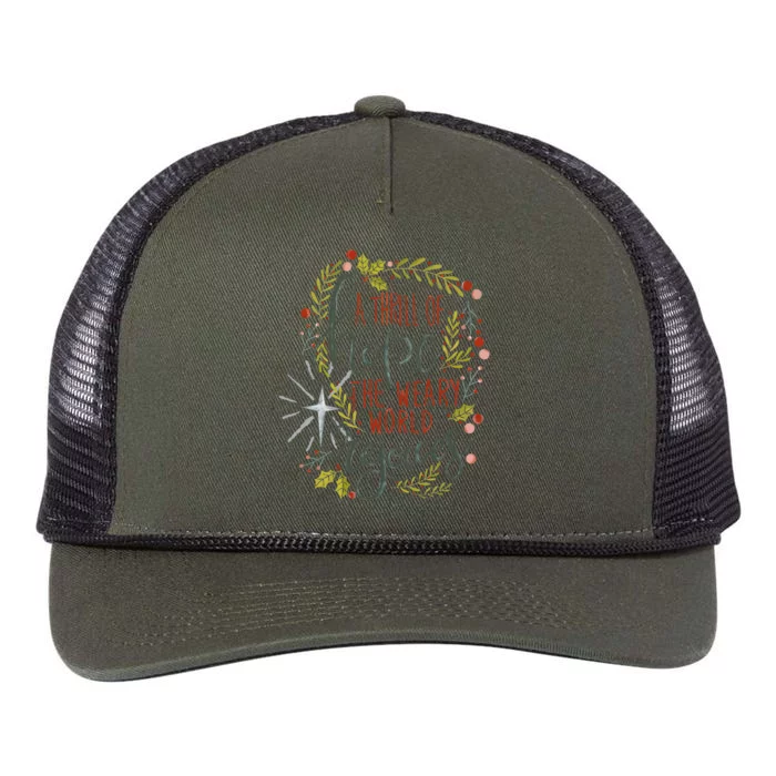 A Thrill Of Hope Christian Xmas Religious Christmas Holiday Retro Rope Trucker Hat Cap