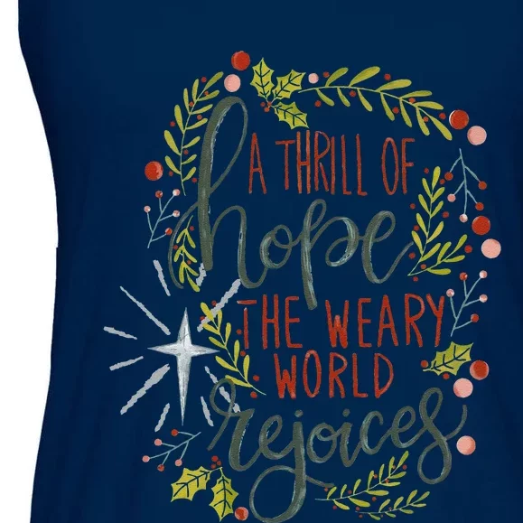 A Thrill Of Hope Christian Xmas Religious Christmas Holiday Ladies Essential Flowy Tank