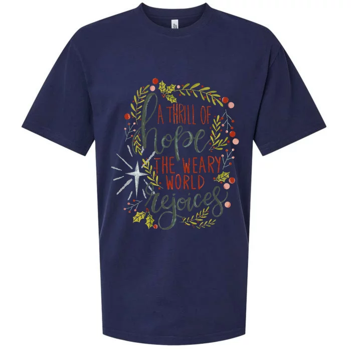 A Thrill Of Hope Christian Xmas Religious Christmas Holiday Sueded Cloud Jersey T-Shirt