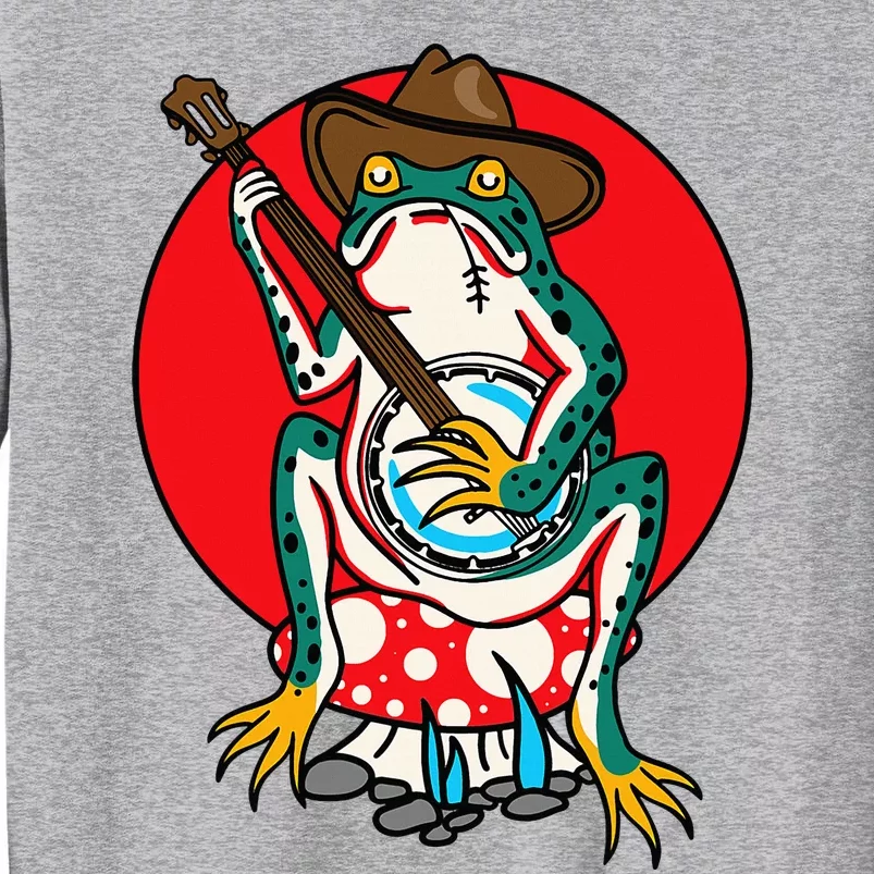 American Traditional Old School Tattoo Flash Frog Banjo Tall Sweatshirt