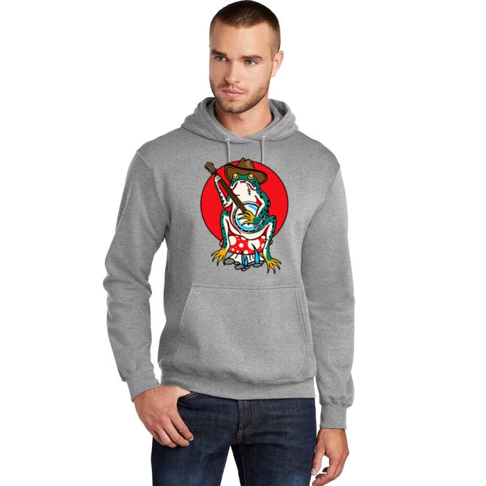 American Traditional Old School Tattoo Flash Frog Banjo Tall Hoodie