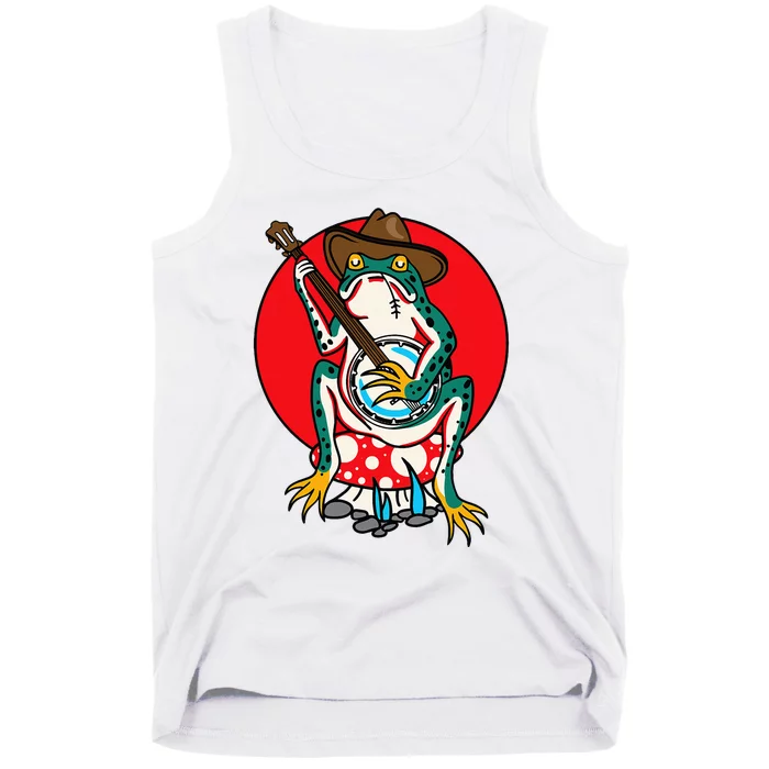 American Traditional Old School Tattoo Flash Frog Banjo Tank Top