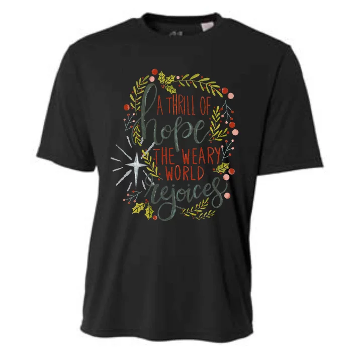 A Thrill Of Hope Christian Xmas Religious Christmas Holiday Cooling Performance Crew T-Shirt