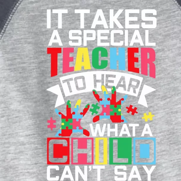 Autism Teacher Puzzle Piece Special Child Wo Autistic Toddler Fine Jersey T-Shirt