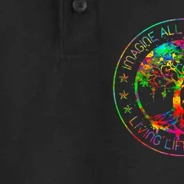 All The People Imagine Living Life In Peace Hippie Tie Dye Dry Zone Grid Performance Polo