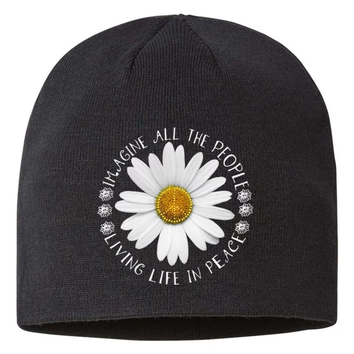 All The People Imagine Living Life In Peace Sunflower 8 1/2in Sustainable Knit Beanie