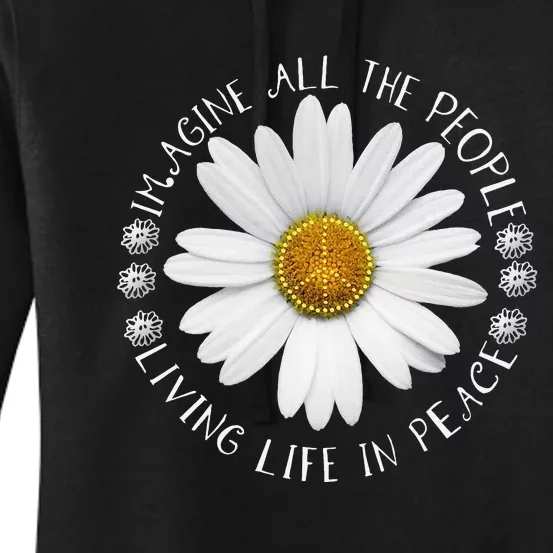 All The People Imagine Living Life In Peace Sunflower Women's Pullover Hoodie